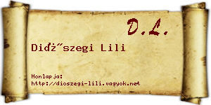 Diószegi Lili névjegykártya