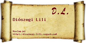 Diószegi Lili névjegykártya