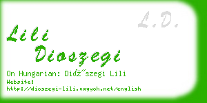 lili dioszegi business card