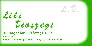 lili dioszegi business card